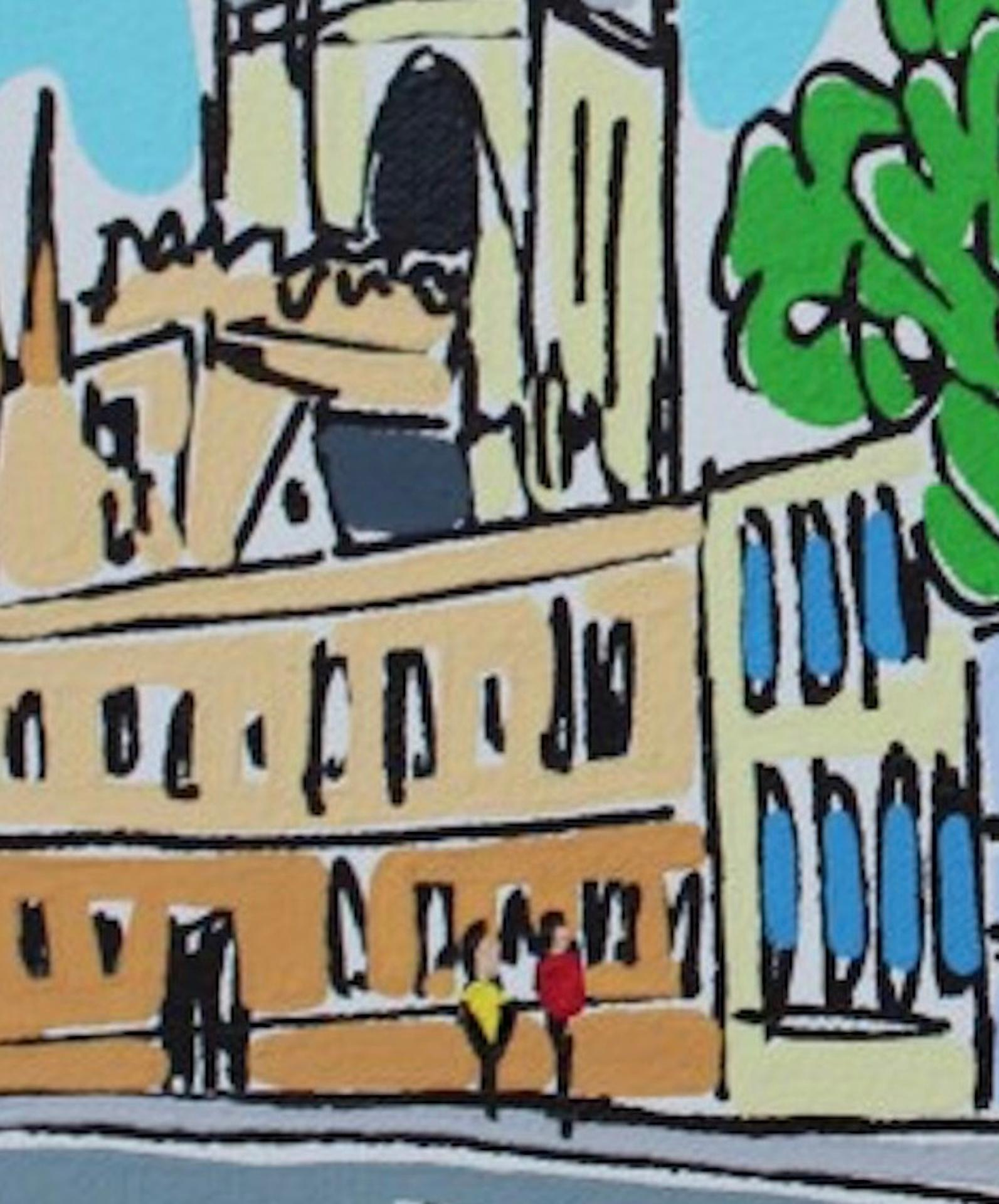 Mini-Mini- Oxford City, Rachel Tighe, Original-Stadtbildgemälde, Oxford-Kunstwerk im Angebot 3