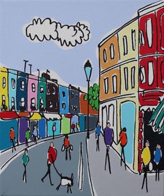 Mini Portobello Shop Fronts, Rachel Tighe, Original Cityscape Painting, London