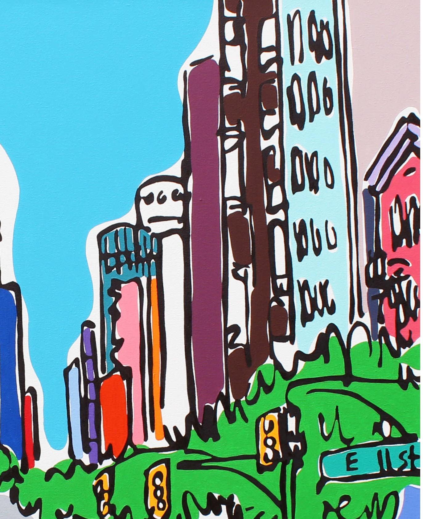 Le Bustle de la ville de New York - Abstrait Painting par Rachel Tighe