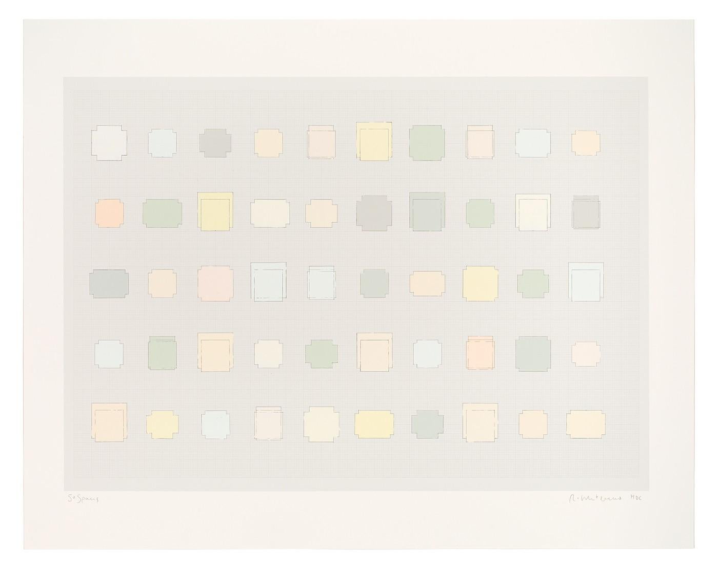 Abstract Print Rachel Whiteread - 50 Spaces - Art contemporain, 21e siècle, encres pastel, éditions, sérigraphie