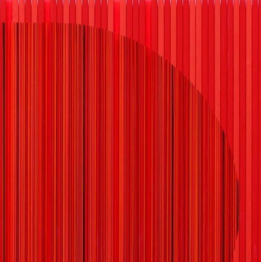 Shield- Contemporary Acrylic Artwork: Retro Style, Simple, Colourful and Linear - Painting by Rachel Wickremer