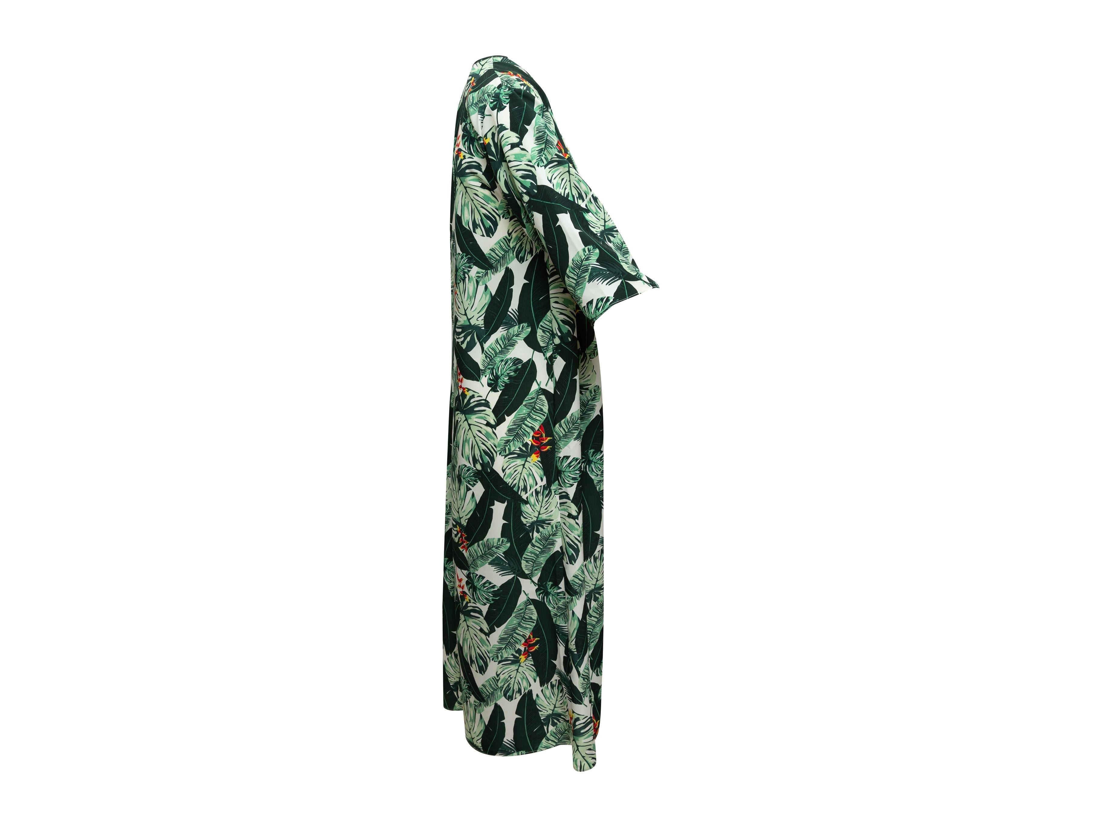 Black Rachel Zoe Green & Multicolor Tropical Leaf Print Cover-Up