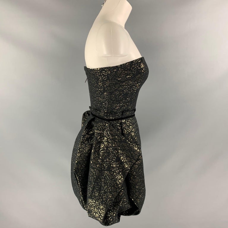 black and gold jacquard dress Black & Gold Jacquard Button Front Tunic Dress main image 1