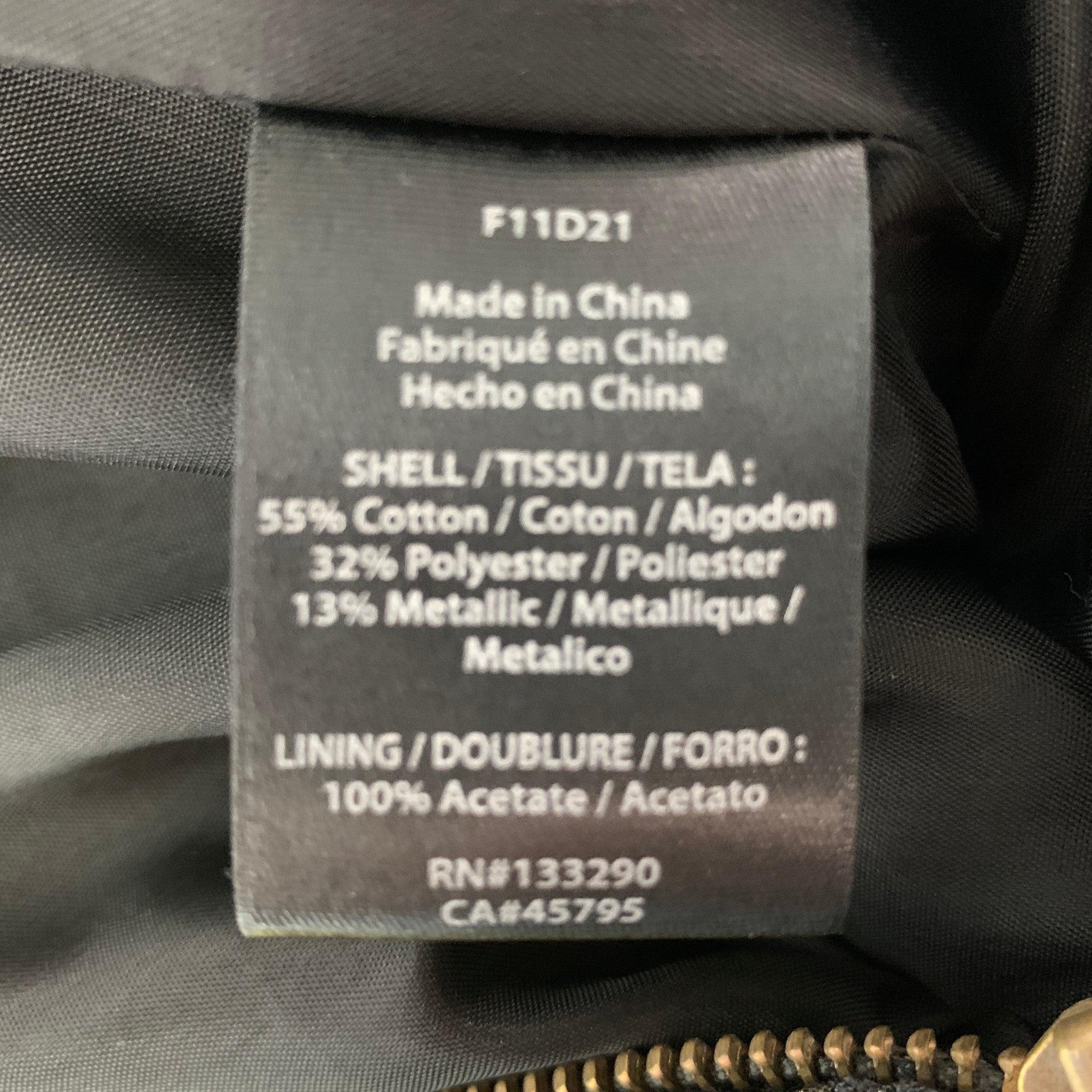 RACHEL ZOE Größe 0 Schwarz-goldenes Jacquard-Kleid aus Baumwollmischung im Angebot 1