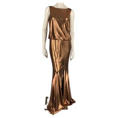 RACHEL ZOE Größe 2 Kupfer Metallic Polyester Kleid mit tiefem Rückenausschnitt