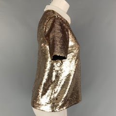 RACHEL ZOE Size 2 Gold Polyester Sequin Dress Top