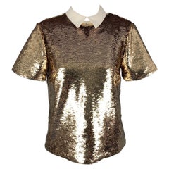 RACHEL ZOE Taille 2 - Robe à sequins en polyester doré