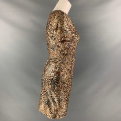 RACHEL ZOE Size 2 Gold Polyester Sequined Dress