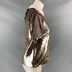 RACHEL ZOE Size 2 Gold Polyester Sequined Dress Top