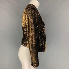 RACHEL ZOE Size XS Copper Polyester Spandex Sequined Jacket