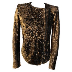 RACHEL ZOE - Veste à sequins en polyester cuivré et spandex, taille XS