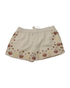 Short brodé « Stephanie » de Rachel Zoe, en coton et soie, couleur ivoire