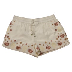 Short brodé « Stephanie » de Rachel Zoe, en coton et soie, couleur ivoire
