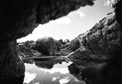 "Down the Rabbit Hole" An Infrared Silver Gelatin Photograph of a Tide Pool