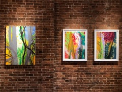 En las Zarzas, pintura de paisaje abstracto multicolor, árboles en el bosque