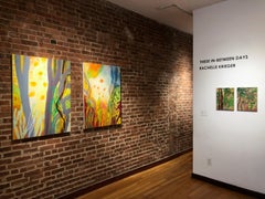 Pandemic Poetry, abstracted landscape painting, trees in the forest