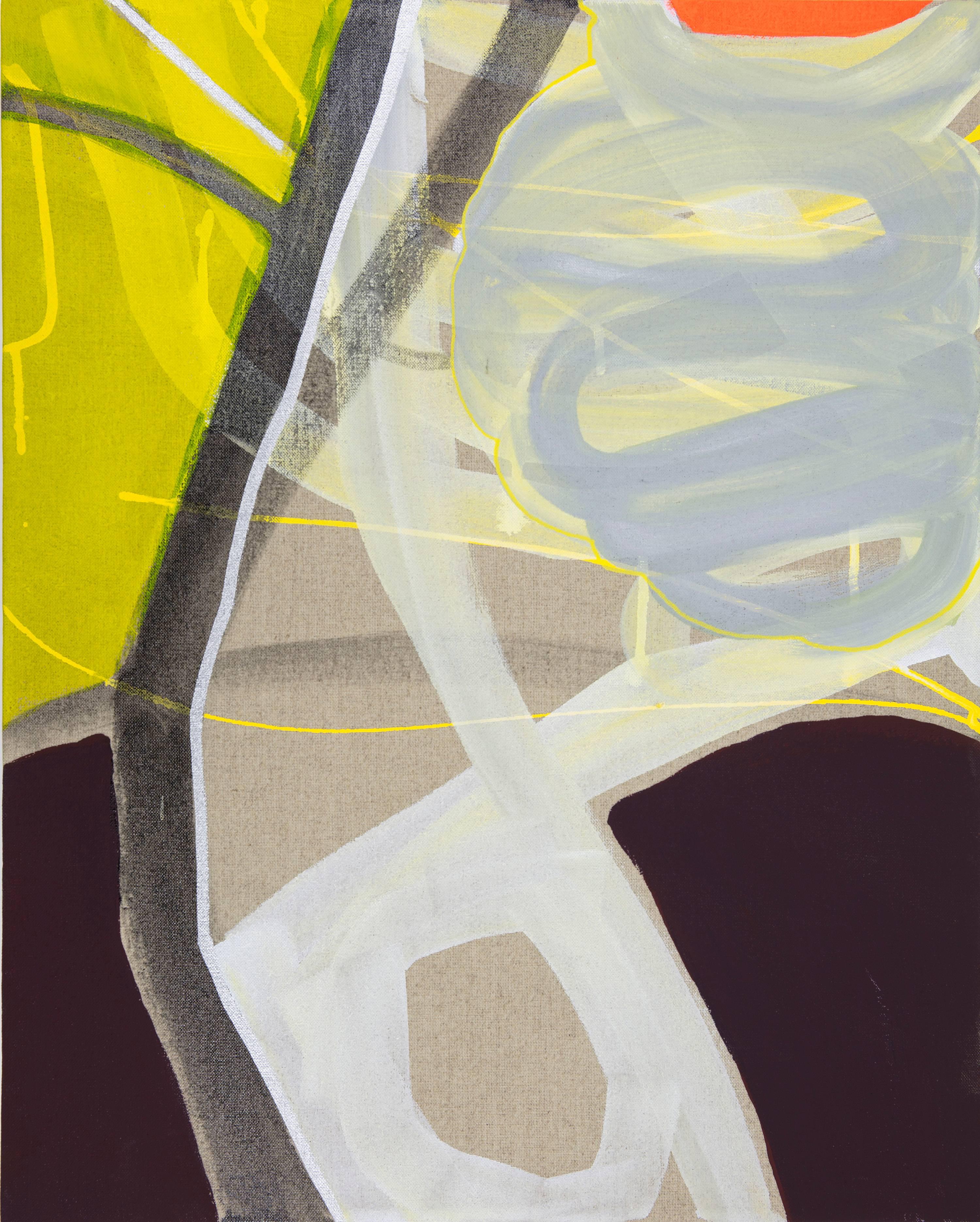 Piccolo paesaggio con raggi di luce 2  ( astratto, paesaggio, giallo, neutro)