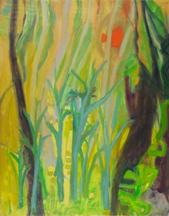 The Day the Sky Turned Orange, IV (Paysage, Technique mixte, forêt, soleil, arbres)
