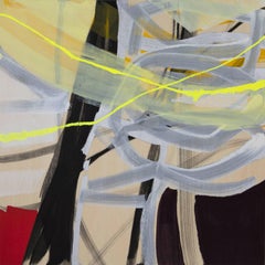 Woods and Winds 2 ( abstract, landscape, red, yellow, neutral, dark, texture)