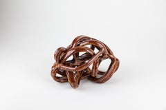 Brambles 1, sculpture abstraite en céramique, marron