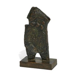 Abstrakte Figur, Rachid Khimoune, Französische Algerianische Arabische Kunst Brut Bronze Skulptur 