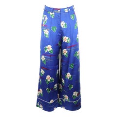 Racil Desert Cropped Floral Print Satin Wide Leg Pants FR 36 UK 8