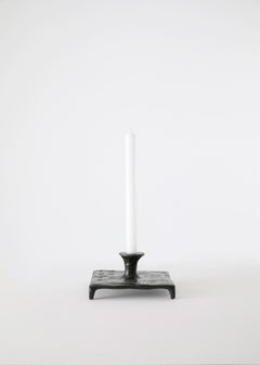 Bougeoir Racine en bronze patiné noir par Jules Desdoigts