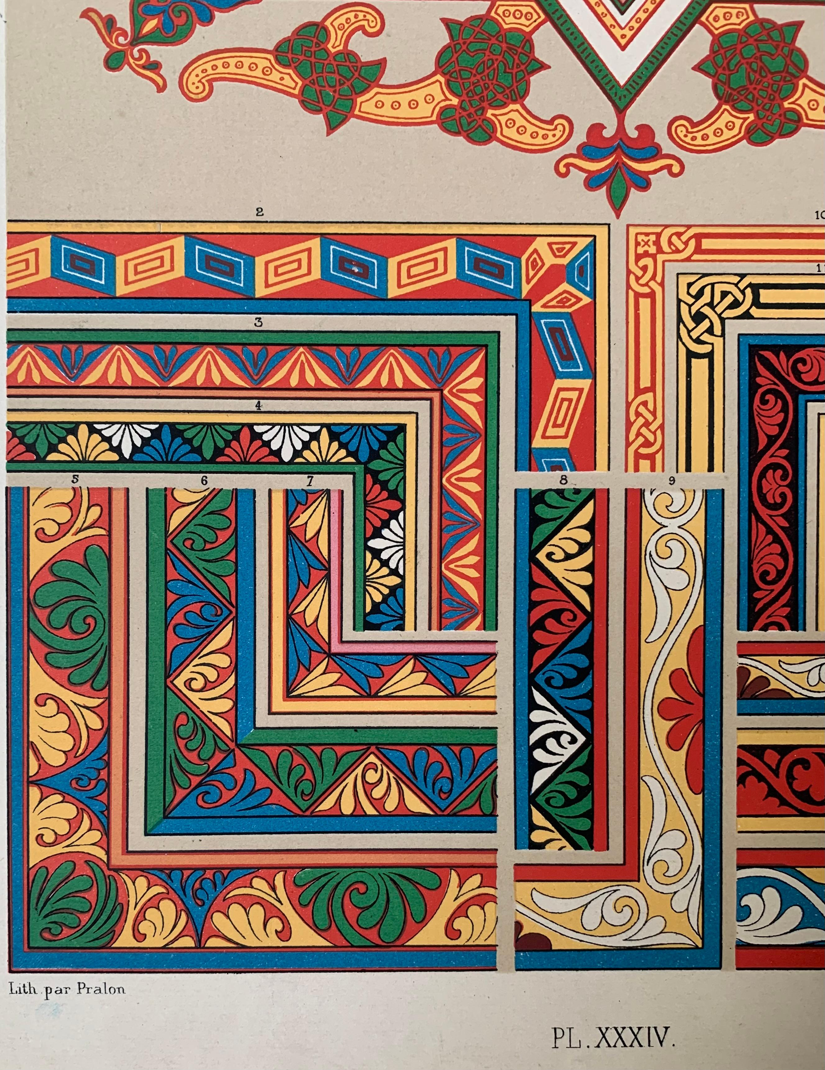 Racinet, Auguste, L'Ornement Polychrome, Paris, Firmin-Didot, Set di 4 pezzi bizantini in vendita 8