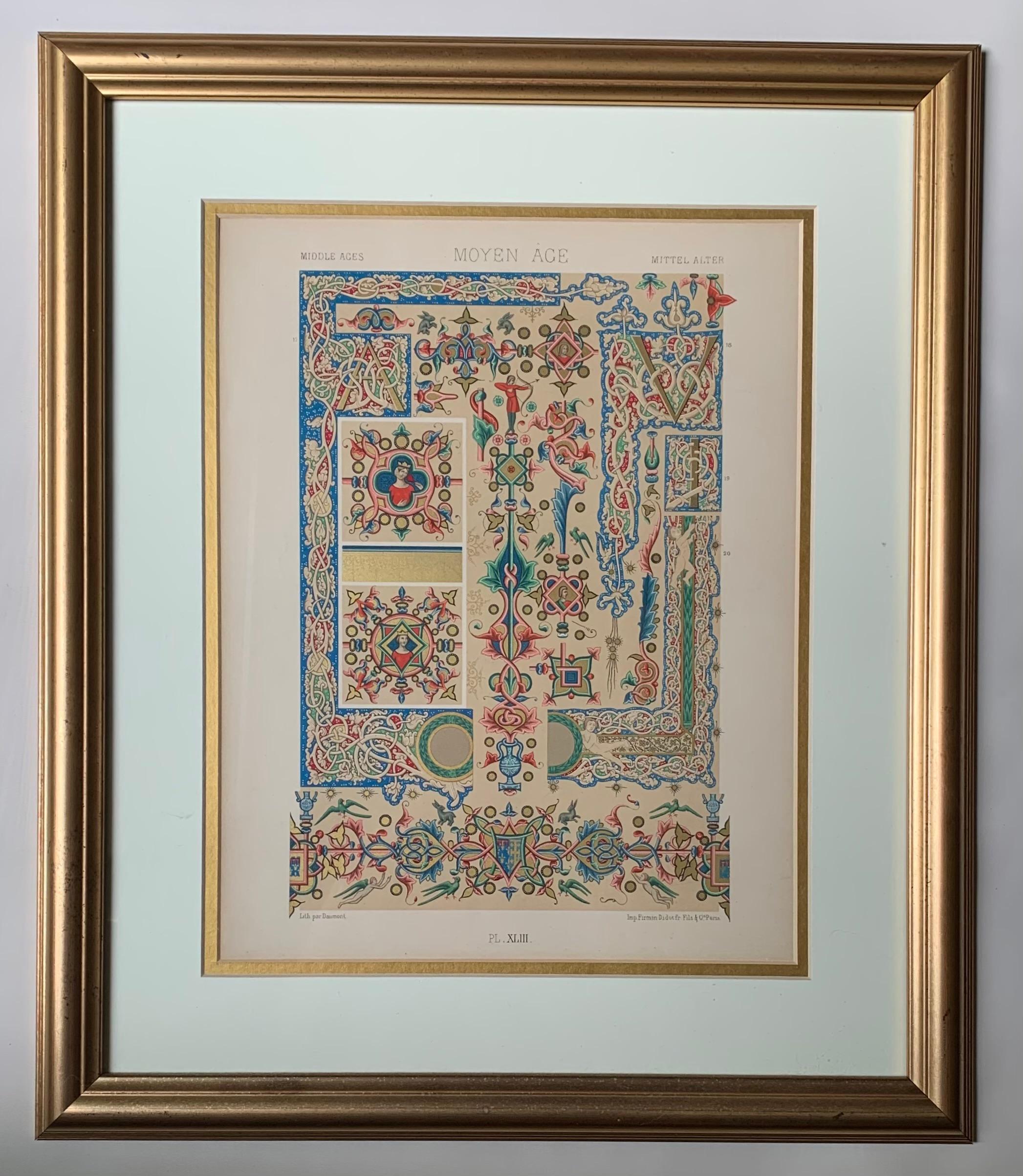 Racinet, Auguste, L'Ornement Polychrome, Paris, Firmin-Didot, Set di 4 pezzi bizantini in vendita 11