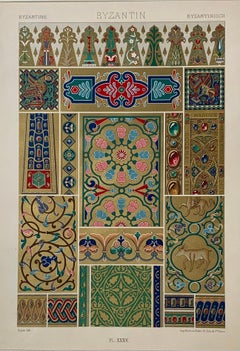 Racinet, Auguste, L'Ornement Polychrome, Paris, Firmin-Didot, Byzantine Ensemble de 4 pièces