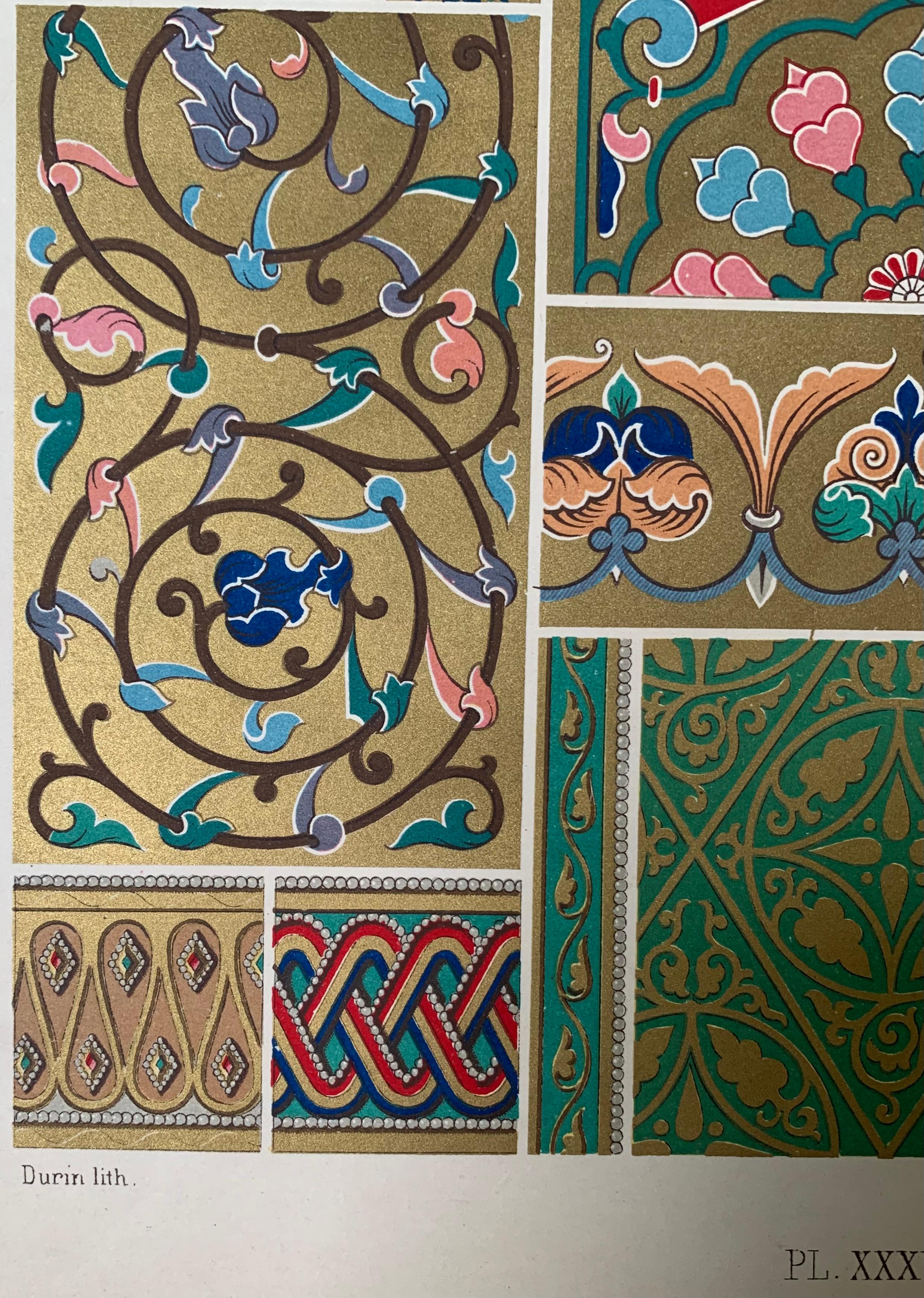 Racinet, Auguste, L'Ornement Polychrome, Paris, Firmin-Didot, Set di 4 pezzi bizantini In condizioni buone in vendita a New York, NY