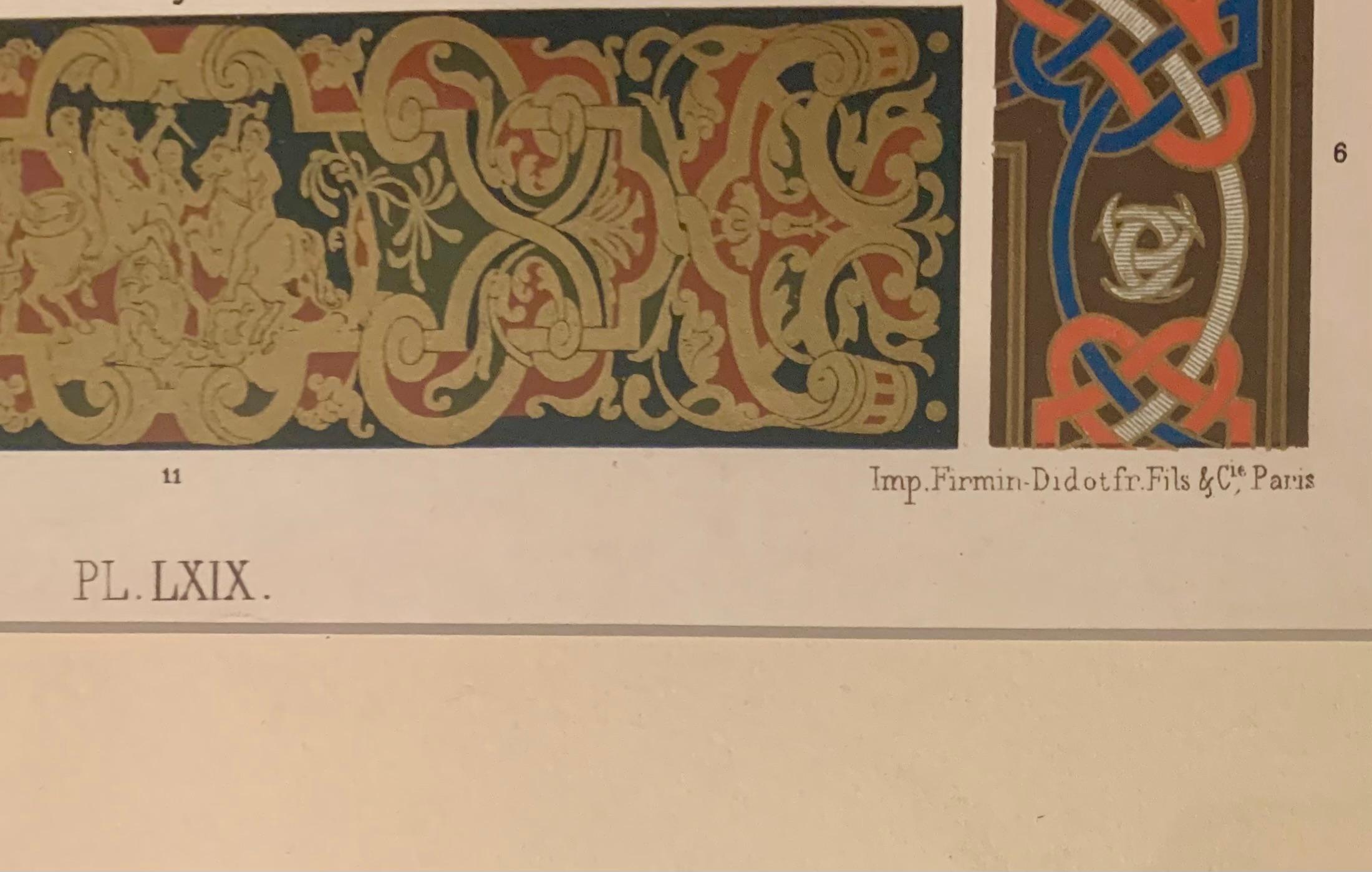 XIX secolo Racinet, Auguste, L'Ornement Polychrome, Parigi, Firmin-Didot, Disegni per soffitto in vendita