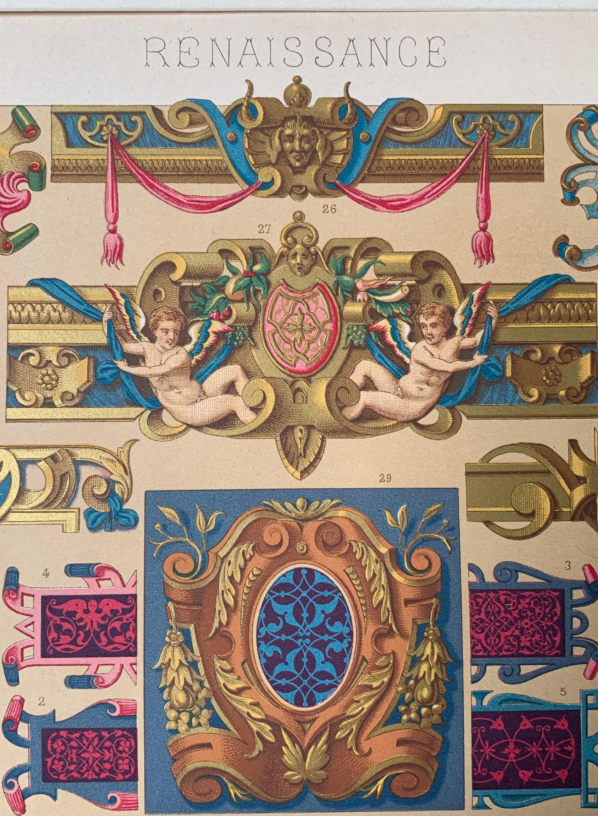 Racinet, Auguste, L'Ornement Polychrome, Renaissance Set of 4 Firmin-Didot Paris For Sale 5