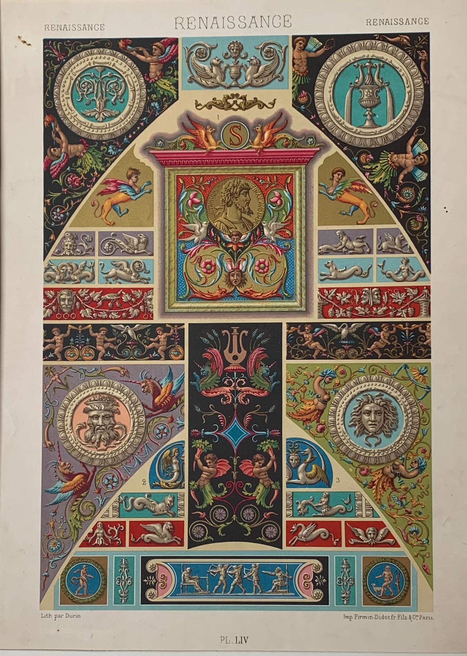 Racinet, Auguste, L'Ornement Polychrome, Renaissance Set of 4 Firmin-Didot Paris For Sale 7