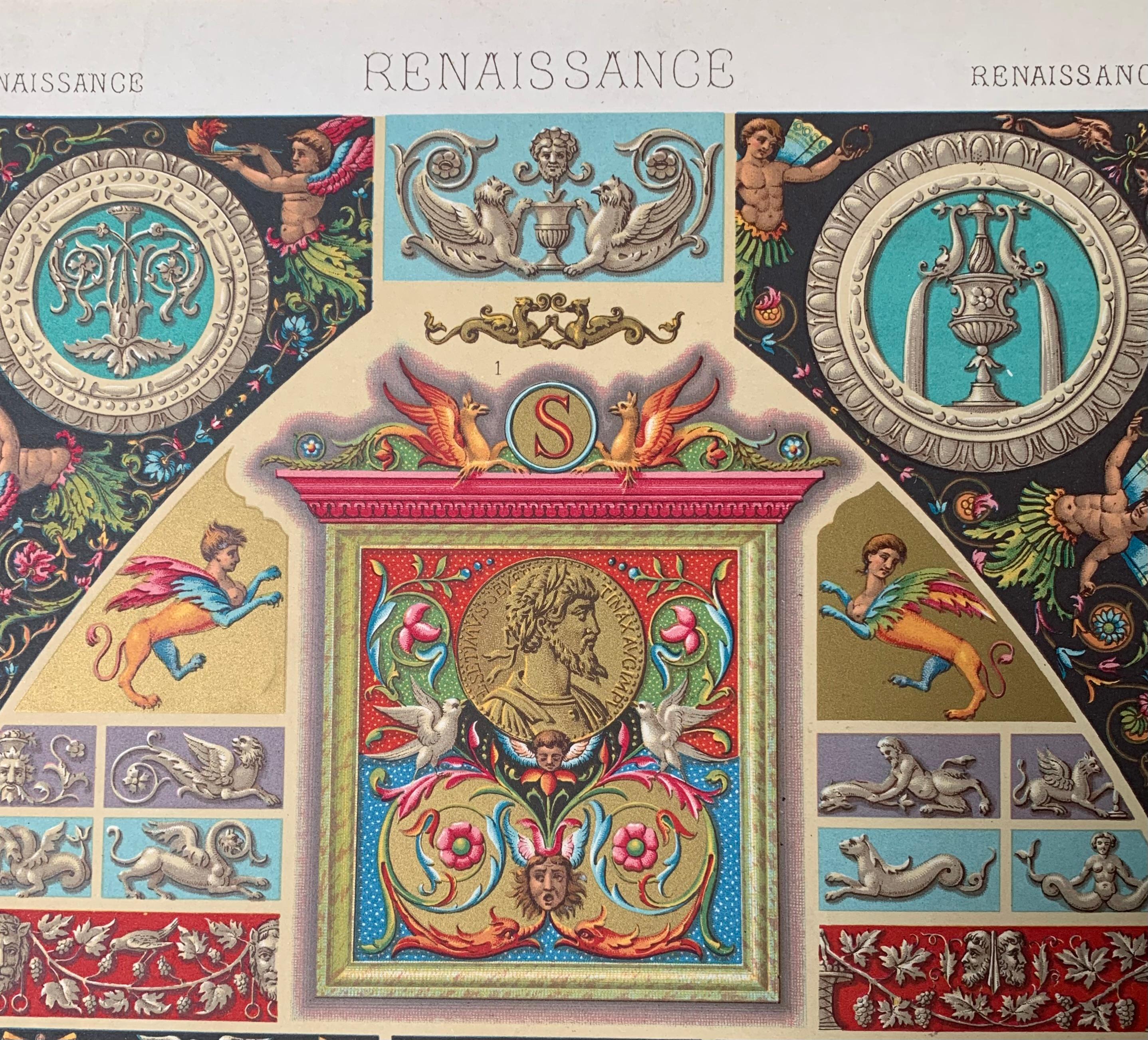 Racinet, Auguste, L'Ornement Polychrome, Renaissance Set of 4 Firmin-Didot Paris For Sale 9