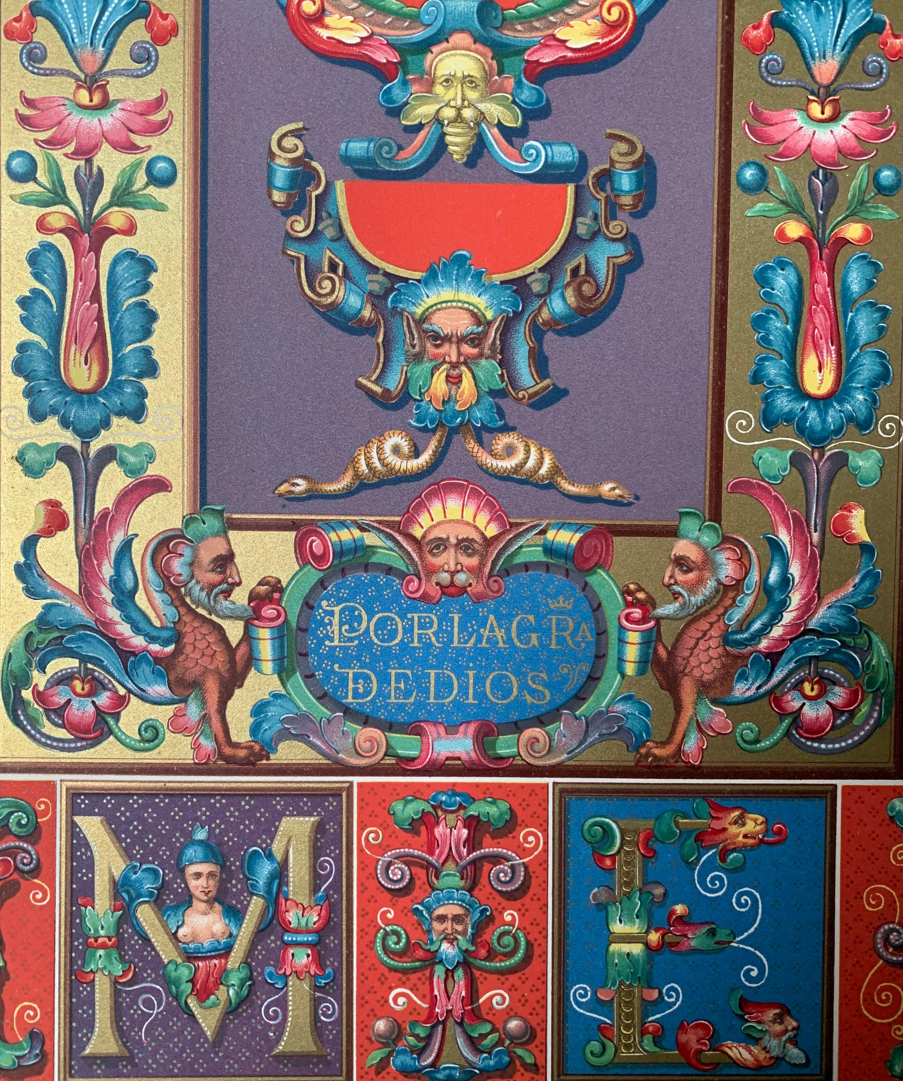 French Racinet, Auguste, L'Ornement Polychrome, Renaissance Set of 4 Firmin-Didot Paris For Sale