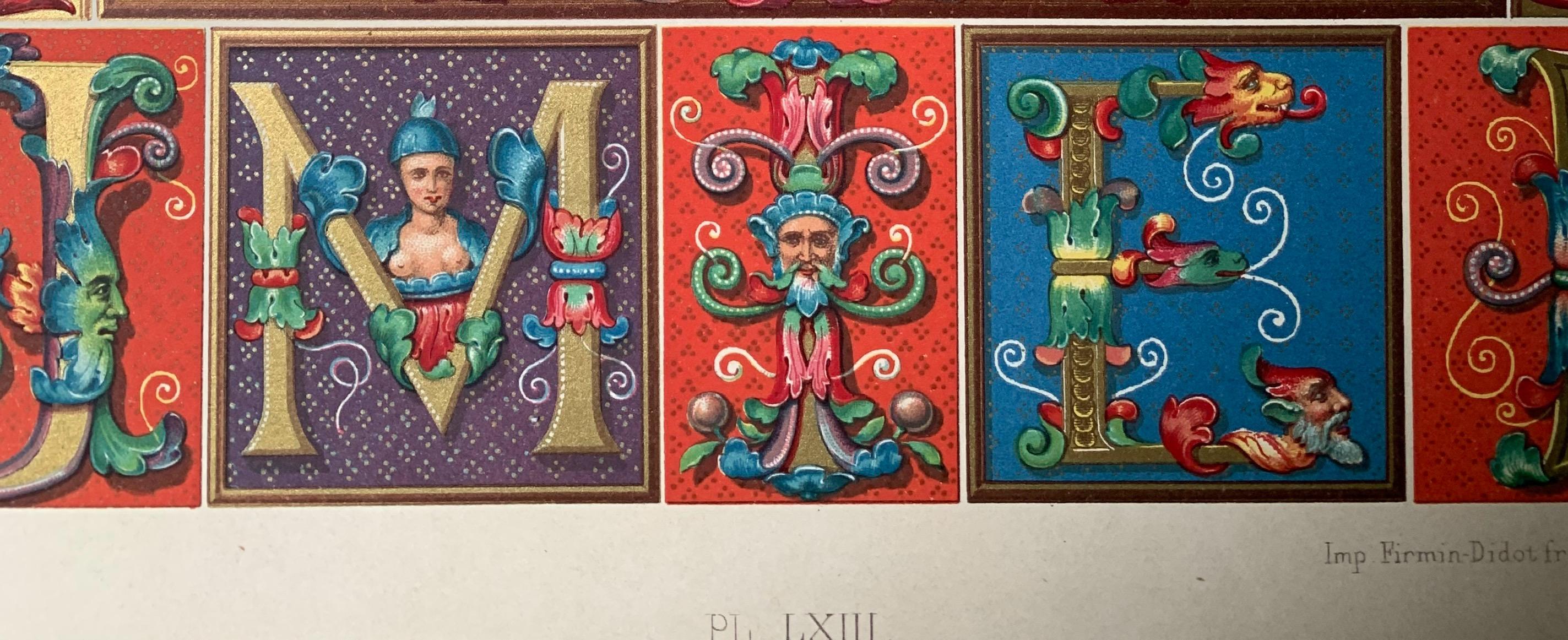 Racinet, Auguste, L'Ornement Polychrome, Renaissance Set of 4 Firmin-Didot Paris In Good Condition For Sale In New York, NY