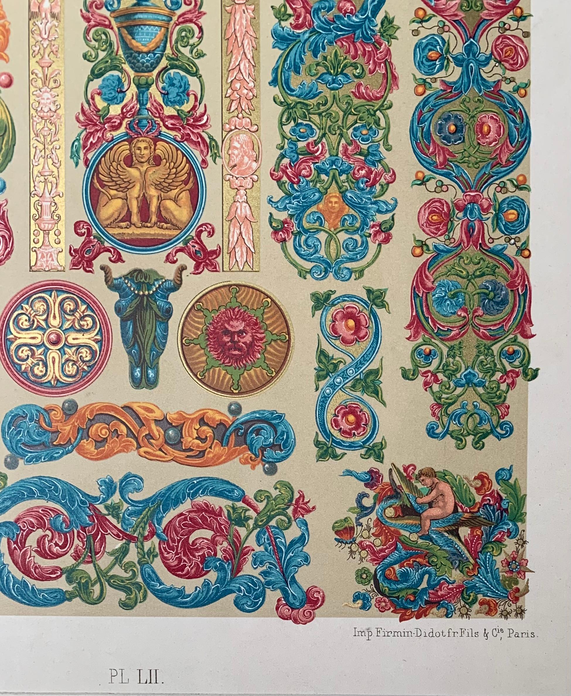 Racinet, Auguste, L'Ornement Polychrome, Renaissance Set of 4 Firmin-Didot Paris For Sale 1