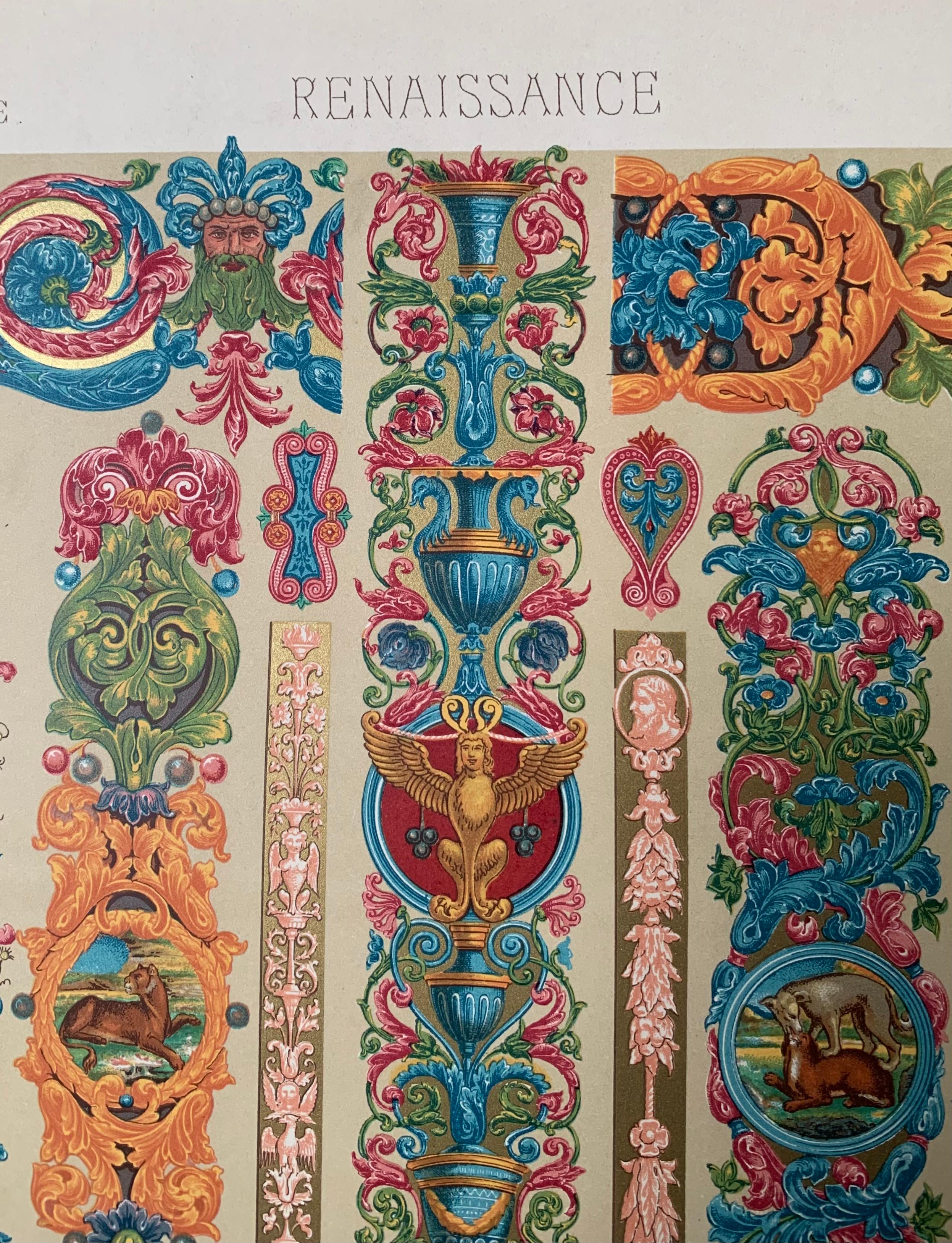 Racinet, Auguste, L'Ornement Polychrome, Renaissance Set of 4 Firmin-Didot Paris For Sale 2