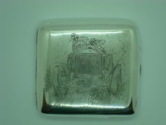 Racing Car Sterling Cigarette Case, Mercedes Benz, Automobilia, circa 1918