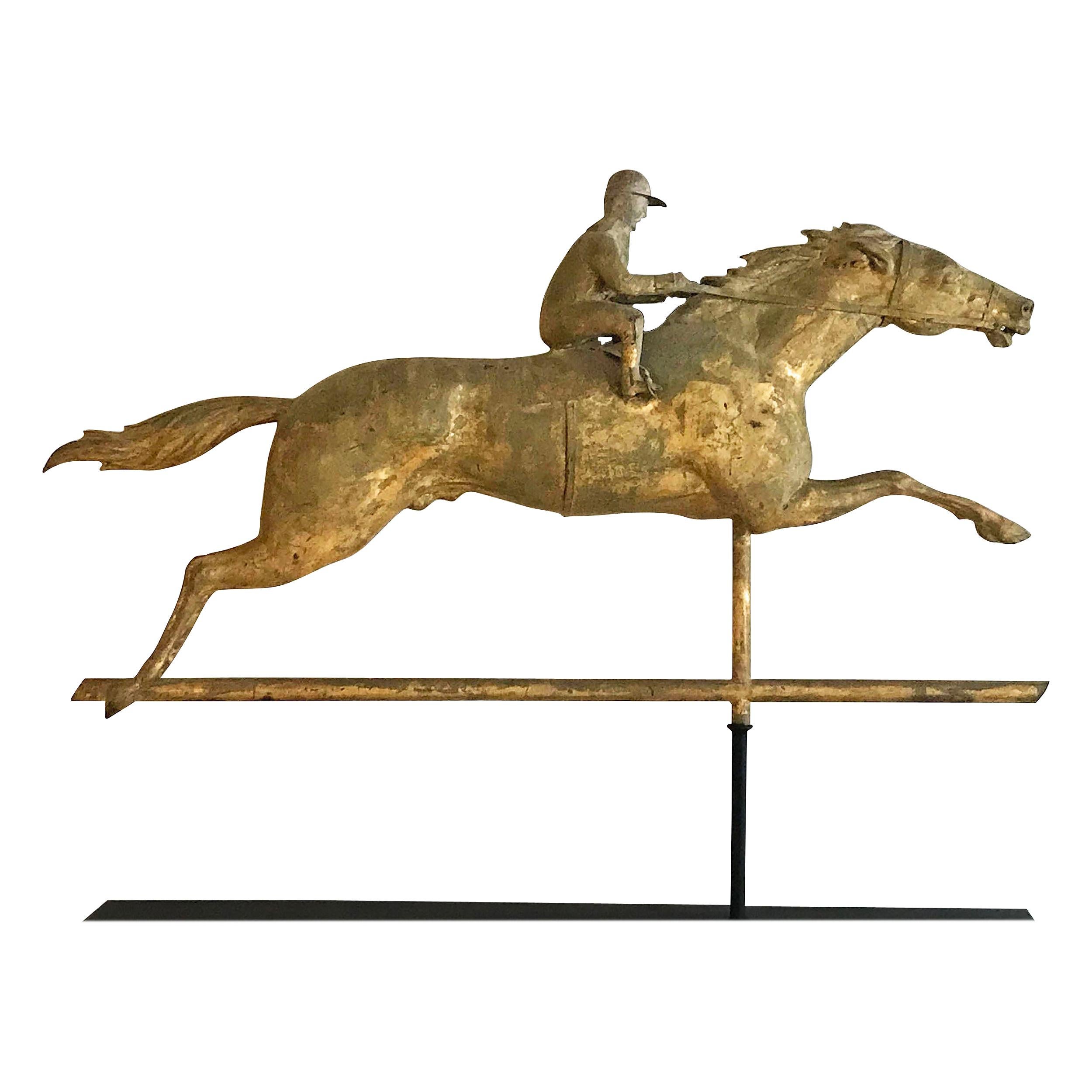 Racing Horse and Jockey Weathervane