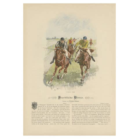 Racing to Glory: C. Becker's 1895 Lithograph of Jockeys at the Finish Line, 1895