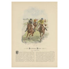Racing to Glory: C. Becker's 1895 Lithograph of Jockeys at the Finish Line