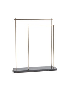 “Marblelous Rack” Black Marquina Marble and Brass Minimalist Towel Rack
