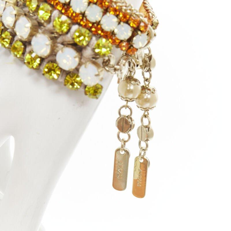 RADA Lot of 2 yellow orange rhinestone crystal jewel pearl charm bracelet
Reference: ANWU/A00293
Brand: Rada
Material: Metal
Color: Orange, Yellow
Pattern: Solid
Closure: Lobster Clasp

CONDITION:
Condition: Excellent, this item was pre-owned and is