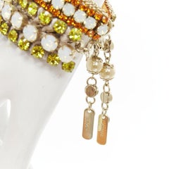 Rada Lote de 2 Amarillo Naranja Rhinestone Crystal Jewel Pearl Charm Bracelet