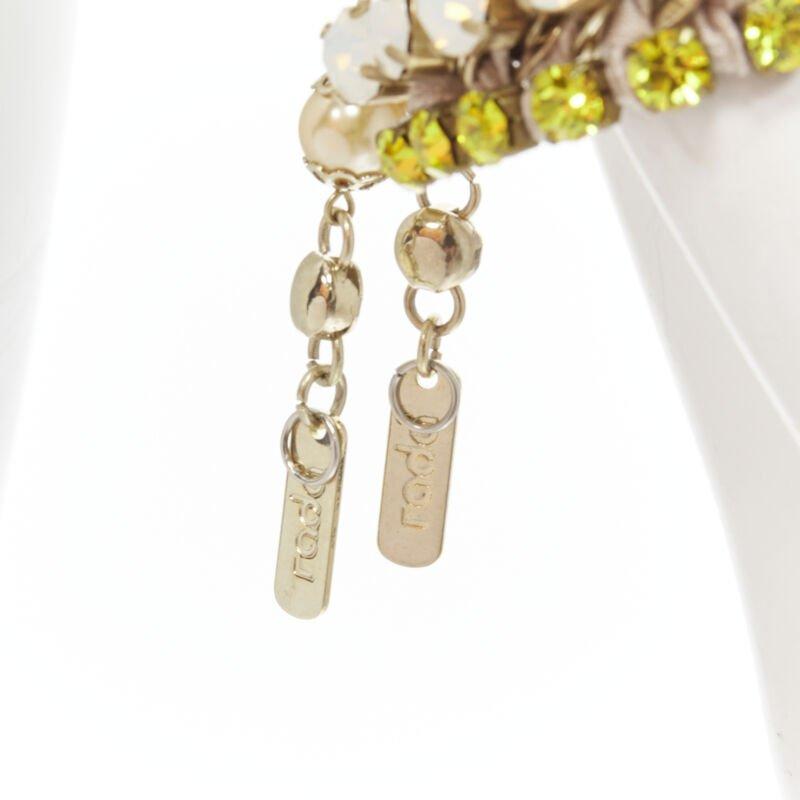 Rada Lot of 2 Bracelet à breloques en perles, cristal et strass jaune orangé Pour femmes en vente