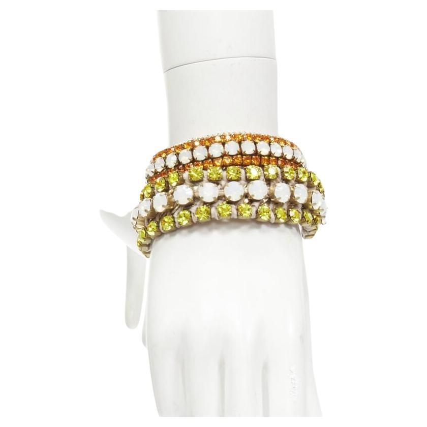 RADA Lot of 2 yellow orange rhinestone crystal jewel pearl charm bracelet