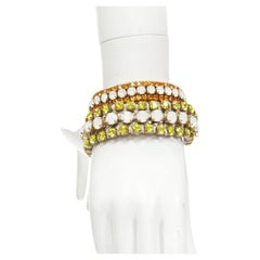 RADA Lot of 2 yellow orange rhinestone crystal jewel pearl charm bracelet