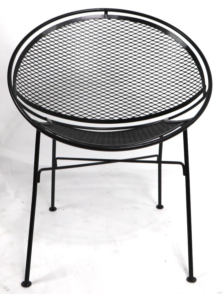 Radar Chair by Salterini Newly Powder Coated In Excellent Condition For Sale In New York, NY